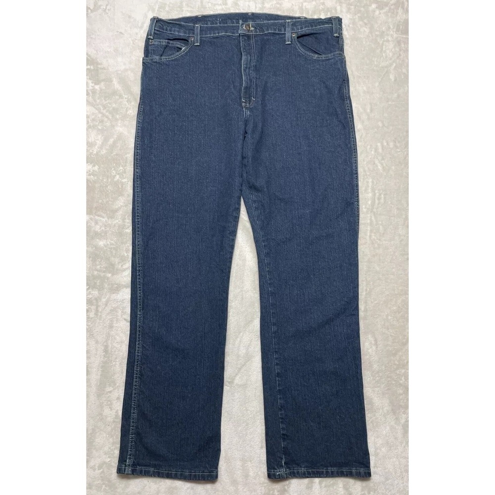 Dickies Jeans Mens 40x32 Flex Stretch Blue Denim Regular Straight Fits Over Boot